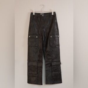 Men's Leather Cargo Pants
